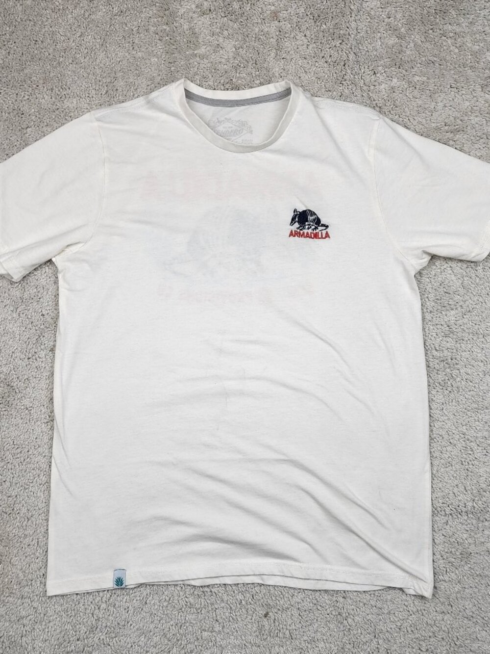 Sendero Provisions T Shirt Armadilla Texas Cowboy Shirt Size Large White USA VTG